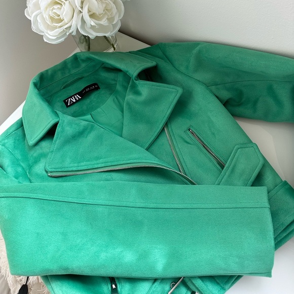 Zara Green Suede Jacket - Picture 2 of 3
